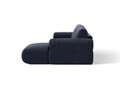 Coltar stanga 4 locuri, Ophelia, Micadoni Home, 256x164x84 cm, tesatura structurata, albastru navy