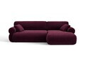 Coltar dreapta 4 locuri, Ophelia, Micadoni Home, 256x164x84 cm, catifea, bordo