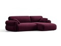 Coltar dreapta 4 locuri, Ophelia, Micadoni Home, 256x164x84 cm, catifea, bordo