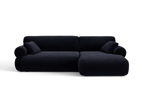 Coltar dreapta 4 locuri, Ophelia, Micadoni Home, 256x164x84 cm, catifea, albastru regal