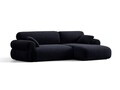 Coltar dreapta 4 locuri, Ophelia, Micadoni Home, 256x164x84 cm, catifea, albastru regal