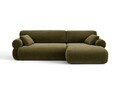 Coltar dreapta 4 locuri, Ophelia, Micadoni Home, 256x164x84 cm, catifea, verde