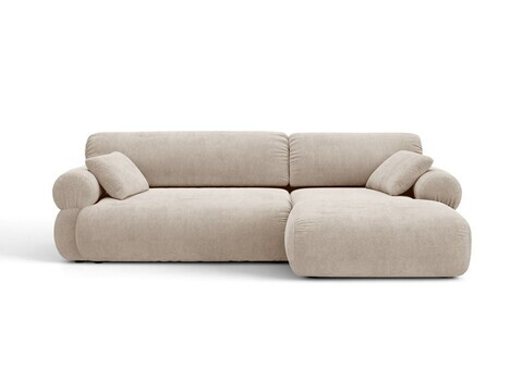 Coltar dreapta 4 locuri, Ophelia, Micadoni Home, 256x164x84 cm, tesatura structurata, bej