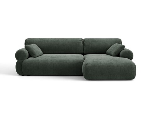 Coltar dreapta 4 locuri, Ophelia, Micadoni Home, 256x164x84 cm, tesatura structurata, verde muschi