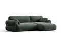 Coltar dreapta 4 locuri, Ophelia, Micadoni Home, 256x164x84 cm, tesatura structurata, verde muschi