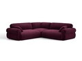 Coltar simetric 5 locuri, Ophelia, Micadoni Home, 259x259x84 cm, catifea, bordo