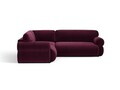 Coltar simetric 5 locuri, Ophelia, Micadoni Home, 259x259x84 cm, catifea, bordo