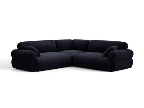 Coltar simetric 5 locuri, Ophelia, Micadoni Home, 259x259x84 cm, catifea, albastru regal
