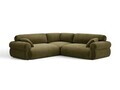 Coltar simetric 5 locuri, Ophelia, Micadoni Home, 259x259x84 cm, catifea, verde