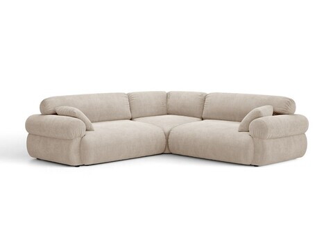Coltar simetric 5 locuri, Ophelia, Micadoni Home, 259x259x84 cm, tesatura structurata, bej
