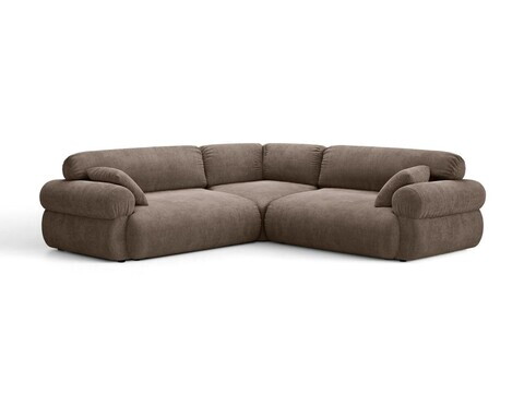 Coltar simetric 5 locuri, Ophelia, Micadoni Home, 259x259x84 cm, tesatura structurata, cappuccino