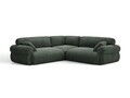 Coltar simetric 5 locuri, Ophelia, Micadoni Home, 259x259x84 cm, tesatura structurata, verde muschi