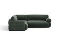 Coltar simetric 5 locuri, Ophelia, Micadoni Home, 259x259x84 cm, tesatura structurata, verde muschi