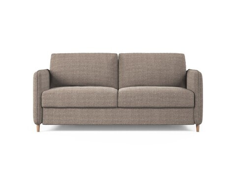 Canapea extensibila 3 locuri, Simo, Micadoni Home, 184x102x95 cm, tesatura structurata, maro deschis