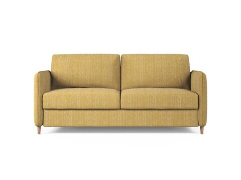 Canapea extensibila 3 locuri, Simo, Micadoni Home, 184x102x95 cm, tesatura structurata, galben
