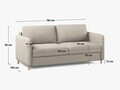 Canapea extensibila 3 locuri, Simo, Micadoni Home, 184x102x95 cm, tesatura structurata, galben