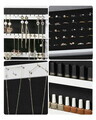 Cabinet pentru bijuterii cu oglinda si fixare pe perete, Songmics, MDF, 37x10x67 cm, alb