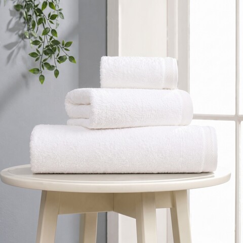 Set prosoape, L'essentiel Maison, Bordure, Alb