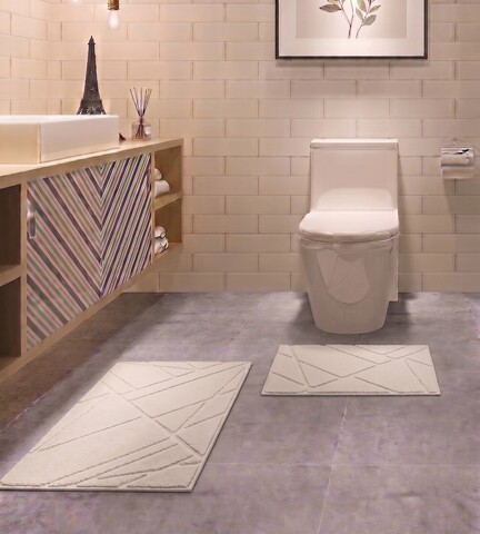Set covorase de baie, L'essentiel Maison, Ista, Ecru