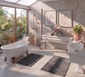 Set covorase de baie, L'essentiel Maison, Ojin, Gri inchis