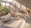 Set covorase de baie, L'essentiel Maison, Ojin, Ecru