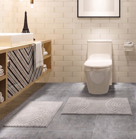 Set covorase de baie, L'essentiel Maison, Sean, Gri