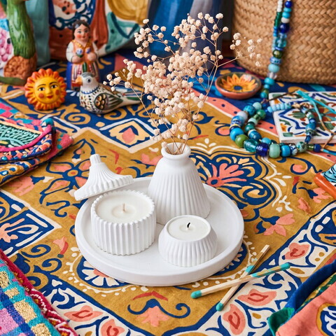 Set de lumanari, 1286 HC, BETON, Alb