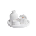 Set de lumanari, Ers1271 HC, BETON, Alb