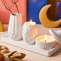 Set de lumanari, Ers1274 HC, BETON, Alb