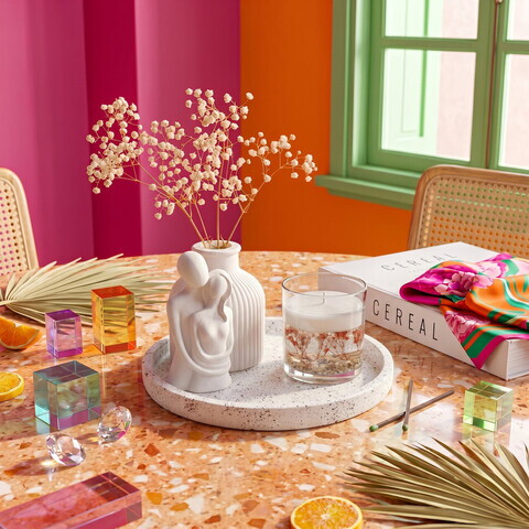Set de lumanari, Glamour Candle 31ST HC, BETON, Alb
