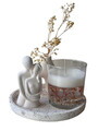 Set de lumanari, Glamour Candle 31ST HC, BETON, Alb