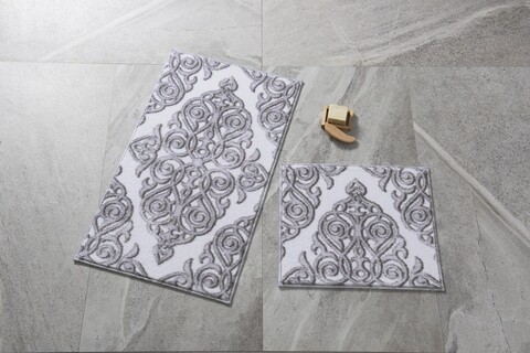 Set 2 covorase de baie Emboss, Confetti, 50x57 cm/57x100 cm, gri
