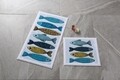 Set 2 covorase de baie Fishy, Confetti, 50x57 cm/57x100 cm, albastru