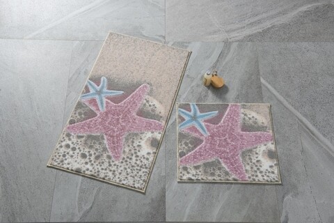 Set 2 covorase de baie Sea Star, Confetti, 50x57 cm/57x100 cm, roz