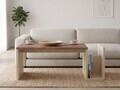 Masuta de cafea, Hanah Home, Memo, 86.8x32.4x50 cm, Travertin / Nuc Venezia