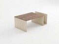 Masuta de cafea, Hanah Home, Memo, 86.8x32.4x50 cm, Travertin / Nuc Venezia