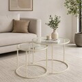 Set masute de cafea, Hanah Home, Beige-Trs-60-42-Nrd-Srk, Bej