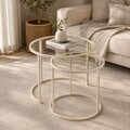 Set masute de cafea, Hanah Home, Beige-Trs-60-42-Nrd-Srk, Bej