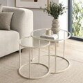 Set masute de cafea, Hanah Home, Beige-Trs-60-42-Nrd-Srk, Bej