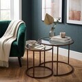 Set masute de cafea, Hanah Home, Brown-Trs-60-42-Nrd-Srk, Maro