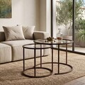Set masute de cafea, Hanah Home, Brown-Trs-60-42-Nrd-Srk, Maro