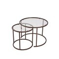 Set masute de cafea, Hanah Home, Brown-Trs-60-42-Nrd-Srk, Maro