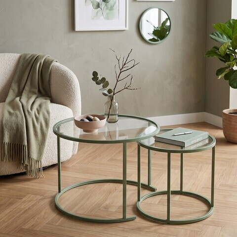 Set masute de cafea, Hanah Home, Mint-Trs-60-42-Nrd-Srk, Verde menta