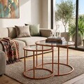Set masute de cafea, Hanah Home, Orange-Trs-60-42-Nrd-Srk, Portocaliu