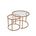 Set masute de cafea, Hanah Home, Orange-Trs-60-42-Nrd-Srk, Portocaliu