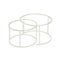 Set masute de cafea, Hanah Home, Beige-Trs-80-60-Nrd-Srk, Sticla temperata, Bej