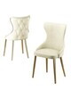 Set scaune 2 piese, Hanah Home, Alpa, Crem / Aur