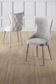 Set scaune 2 piese, Hanah Home, Alpa, Gri/Crom
