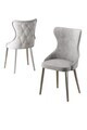 Set scaune 2 piese, Hanah Home, Alpa, Gri/Crom