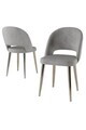 Set scaune 2 piese, Hanah Home, Pane, Gri/Crom